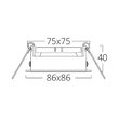 CARCASA ALB PATRAT PT GU10 TETRA-CF