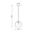 PENDUL S005R-1H-1xE27-SMK STICLA 
