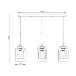 PENDUL LINIAR S004S-3H-3xE27-SMK STICLA 