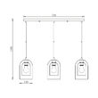 PENDUL LINIAR S004S-3H-3xE27-STICLA AURIU 