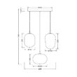 PENDUL TRIUNGHI S011R-3H-3xE14 OPAL STICLA MIXT 