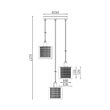 PENDUL TRIUNGHI S008R-3H-3xE14-SLV STICLA 