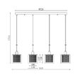 PENDUL LINIAR S008S-4H-4xE14-SLV STICLA 