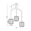 PENDUL TRIUNGHI S009R-3H-1xE27-OPAL-NEGRU 