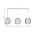 PENDUL LINIAR S009S-3H-1xE27-OPAL-NEGRU 