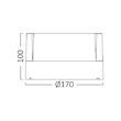 PLAFONIERA LED 15W 1450lm, 3000K IP65 WALLS-G1 RND