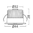 SPOT LED ROTUND 3W 38G 3C 3000K IP54 ALB BRY.