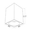 CORP GAMA BETA-8010 PATRAT 1XGU10 NEGRU