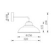 LAMPA DE PERETE P004W-1H-1xE27-NEGRU 