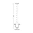 FELINAR CU LANT BERLIN ALB 800MM E27 IP44