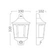 APLICA PT PERETE DUBLIN ALB CU SENZOR E27 IP44