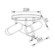 LAMPA DE PERETE G002C-3H-3xGU10-AURIU-NEGRU 