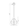 PENDUL W003R-1H-1xE27-METAL-OCT-NEGRU 