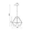 PENDUL W004R-1H-1xE27-METAL NEGRU 