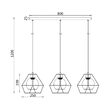 PENDUL W004S-3H-3xE27-METAL NEGRU 