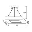 PLAF. LED SUSP 45W TELECOMANDA NEGRU BLADE SQR