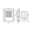 PROIECTOR CU LED FL, SOLAR+TELECOMANDA, DIM P:100W, C:30W, 6500K IP65
