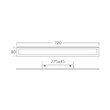 CORP LED PT PERETE LINE-75 18W 3000K 1860LM L:720MM IP54 NEGRU