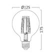 BEC LED DECORATIV FILAMENT 6W G125 540LM 2200K E27