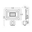 PROIECTOR LED SLIM 30W 6500K + SENZOR IP54-SF NEGRU