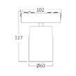 CORP LED PT SINA MAGNET 7W 630lm 24gr. 4000K NEGRU S-SRC035