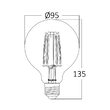 BEC LED DECORATIV FILAMENT 6W G95 510LM 2200K E27