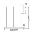 CORP DECORATIV LED 46W 3in1 SLP-PD-SQR BELLA ALB