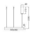 CORP DECORATIV LED 36W 3in1 SLP-PD-SQR BELLA NEGRU