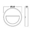 CORP LED PT, 3W 160lm, 3000K VEKTA-B ROTUND ALB IP65