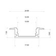 PROFIL ptr. BANDA LED-ST-ALUMINIU NEGRU GEAM MAT RC1707 2M
