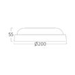 PLAFONIERA LED 18W 3000K D:200MM IP54 BULKHEAD RND