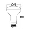 BEC LED 9W R63 3000K 780LM E27