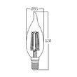 BEC LED CU FILAMENT TR 4W C35T E14 2700K FLACARA