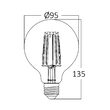 BEC LED CU FILAMENT TR 8W DIM G95 806LM 2700K E27