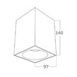 CORP BETA SS PATRAT 1XGU10 ALB REFLECTOR NEGRU