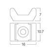 SUPORTI pt BRIDA, 16x10,7mm PA66 ALB 100BUC/PAC