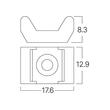 SUPORTI pt BRIDA, 17,6x12,9mm PA66 ALB 100BUC/PAC
