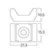 SUPORTI pt BRIDA, 21,3x15,3mm PA66 ALB 100BUC/PAC