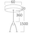 KIT SUSP 3x0.50 L:160CM PT CIL 20X120CM ALB