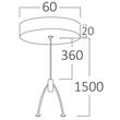 KIT SUSP 3x0.50 L:160CM PT CIL 20X120CM LEMN