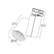 SPOT LED PE SINA NEGRU 3000K 30W 2660LM TRIFAZIC