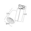 SPOT LED PE SINA NEGRU 4000K 30W 2660LM COB BR PLU