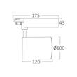 SPOT LED PE SINA ALB 5000K 40W 3600LM COB BR PLUS
