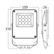 PROIECTOR LED PF 10W 3IN1 1100LM IP65-GRI