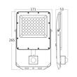 PROIECTOR LED PF 50W 3IN1+SENZOR 5500LM IP65-GRI