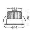 SPOT LED ROTUND MINICOB 3W 38G 6500K IP54 SILVER