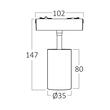 SPOT LED PE SINA MAGNET 6W 440lm 36gr. 3000K NEGRU SLIM