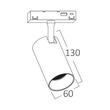 SPOT LED PE SINA MAGNET 18W 1580lm 24gr.3IN1 NEGRU