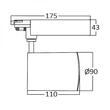 SPOT LED PE SINA ALB 4000K 30W 2660LM COB BR PLUS