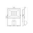 PROIECTOR LED SLIM 30W 6500K + SENZOR IP54-CF NEGRU